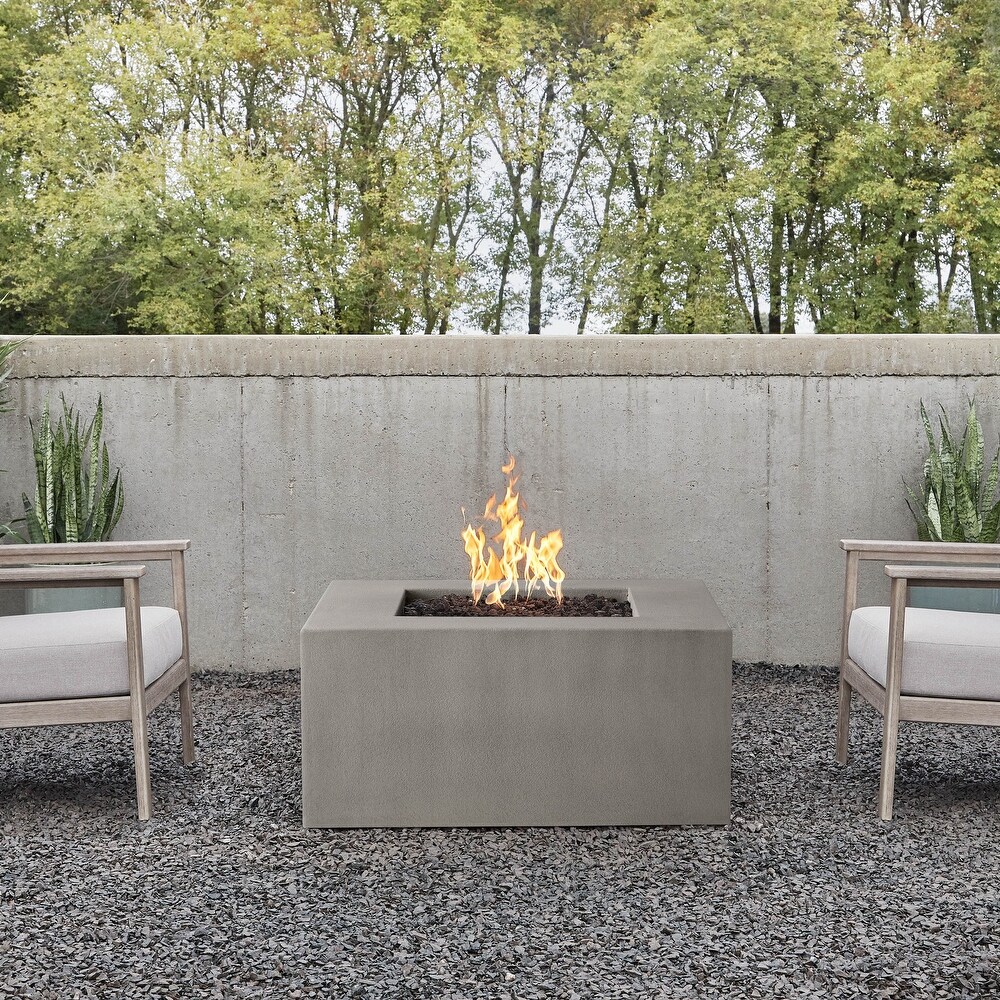 Provo Casual Square Natural Gas Fire Table in Flint by Jensen Co   40 x 40 x 19