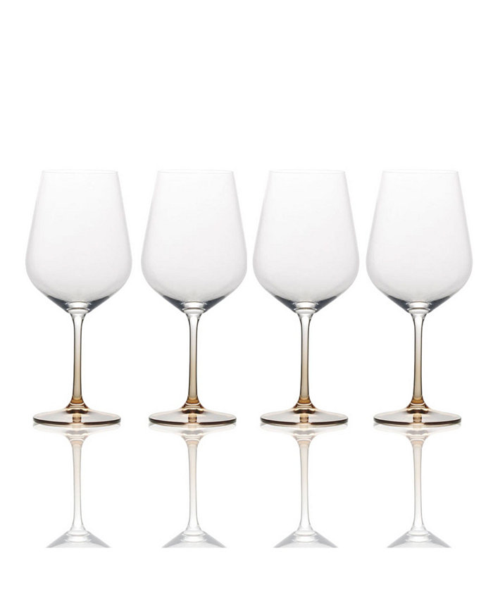 Mikasa Gianna Ombre Amber Red Wine Glasses Set of 4