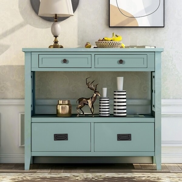 Console Table Sofa Table for Living Room with 4 Drawers and 1 Shelf