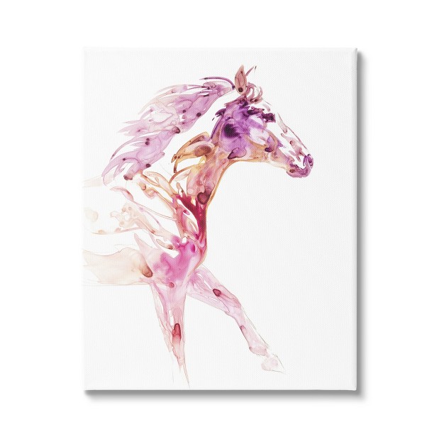 Stupell Industries Abstract Pink Horse Galloping Canvas Wall Art