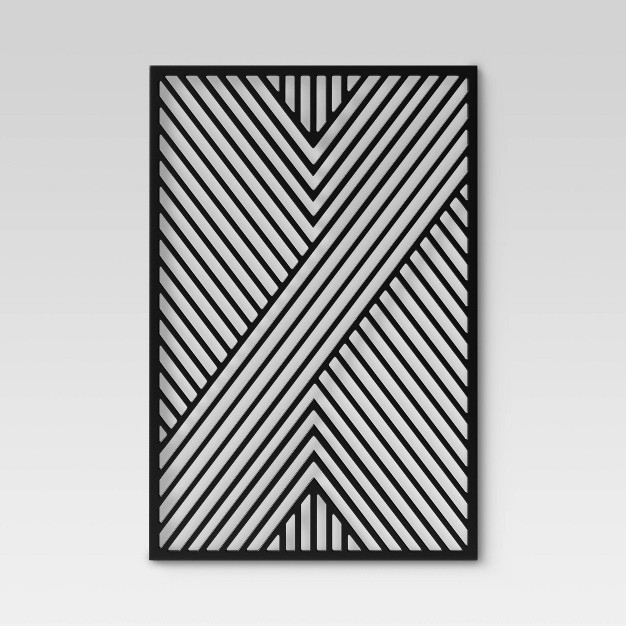 Geometric Mdf Wood Wall Panel Black