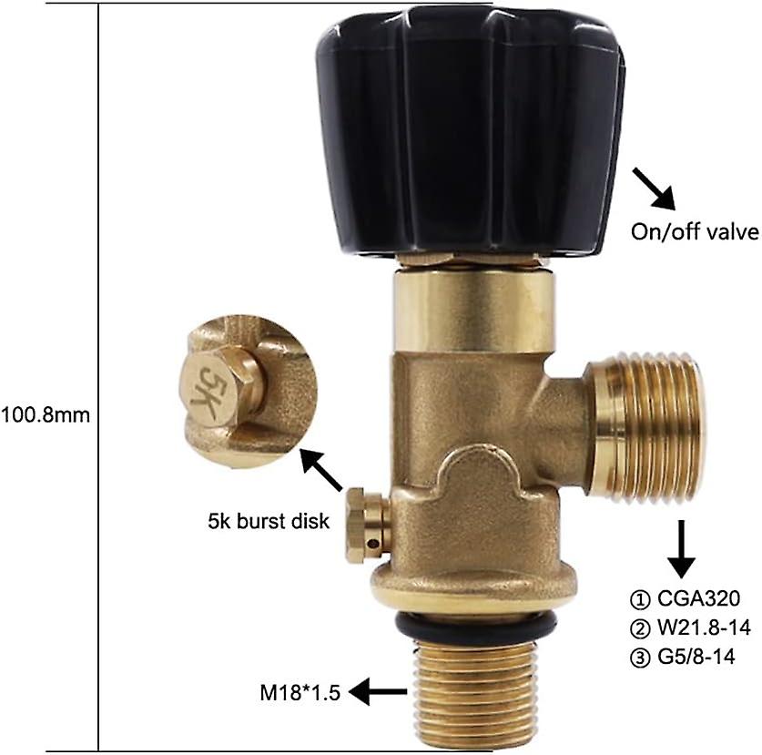 Argon CO2 gas regulator for bottle with thread x 1.5 to CGA320