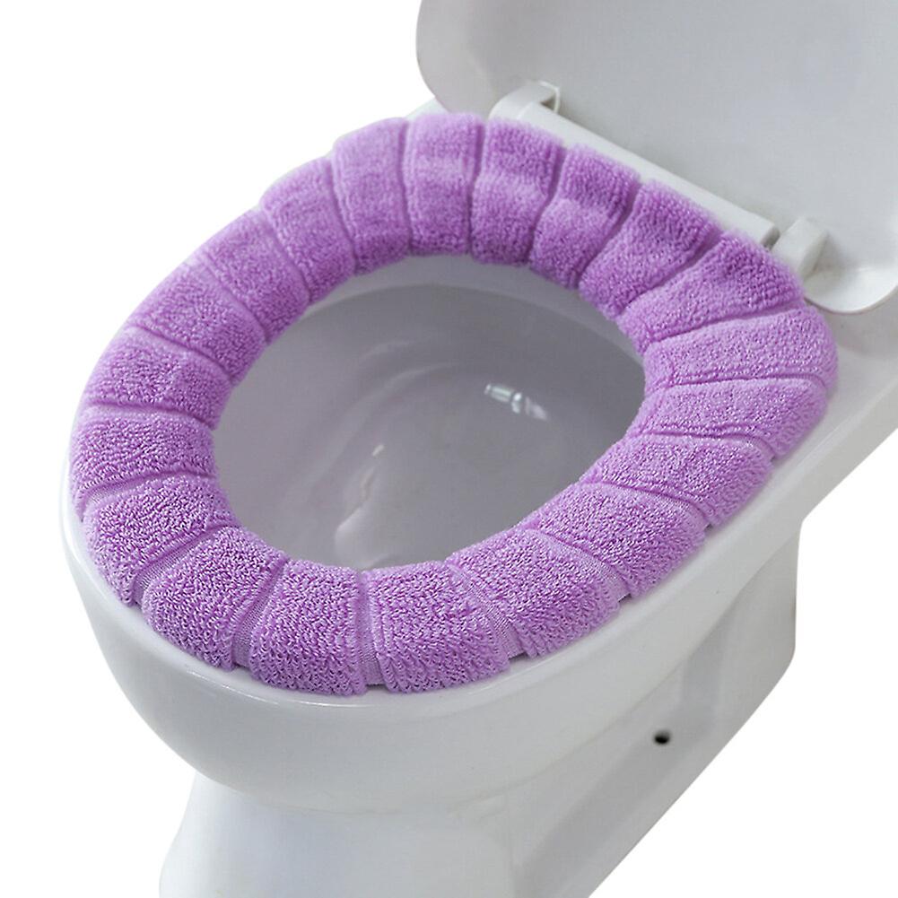 Toilet Seat Cover Pads Bathroom Soft Thicker Warmer Stretchable Washable Cloth