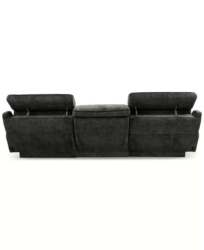 Furniture Sebaston 3-Pc. Fabric Sofa with 2 Power Motion Recliners