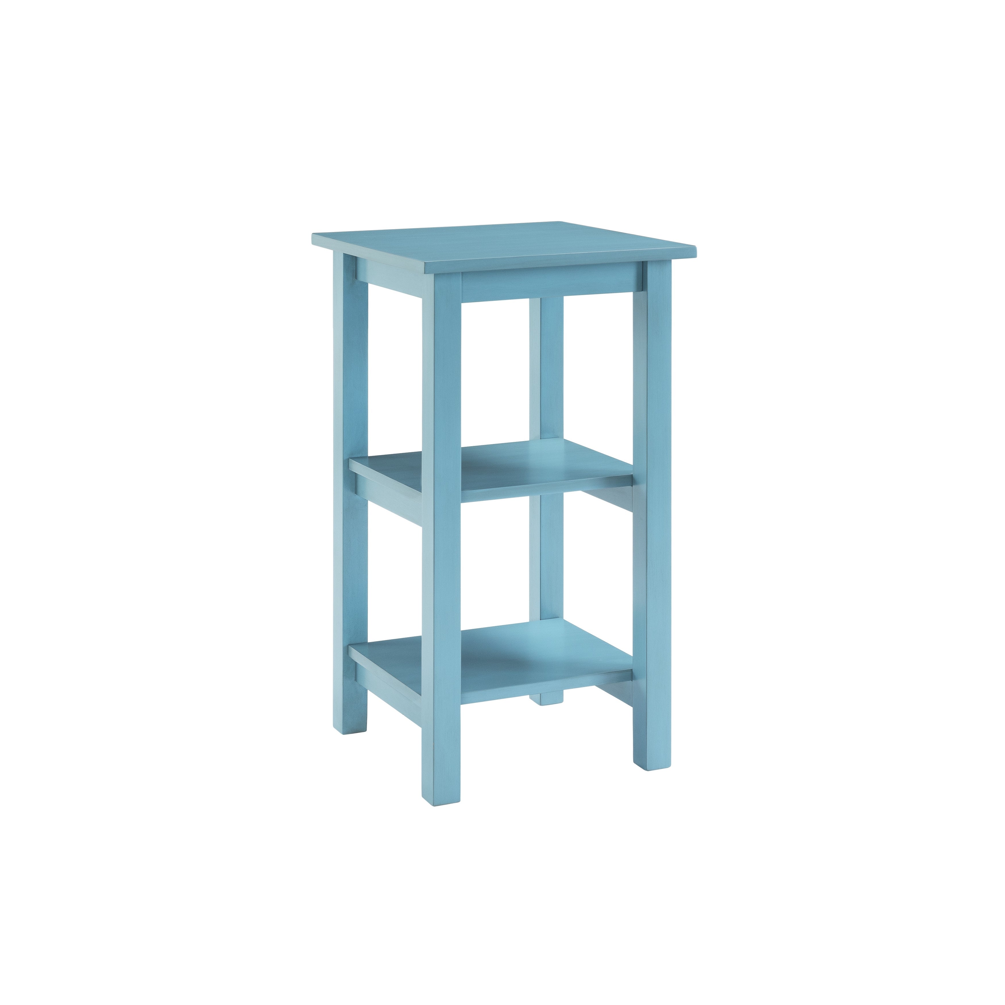 Landrey Turquoise Blue/ Green Wood 2 Shelf End Table