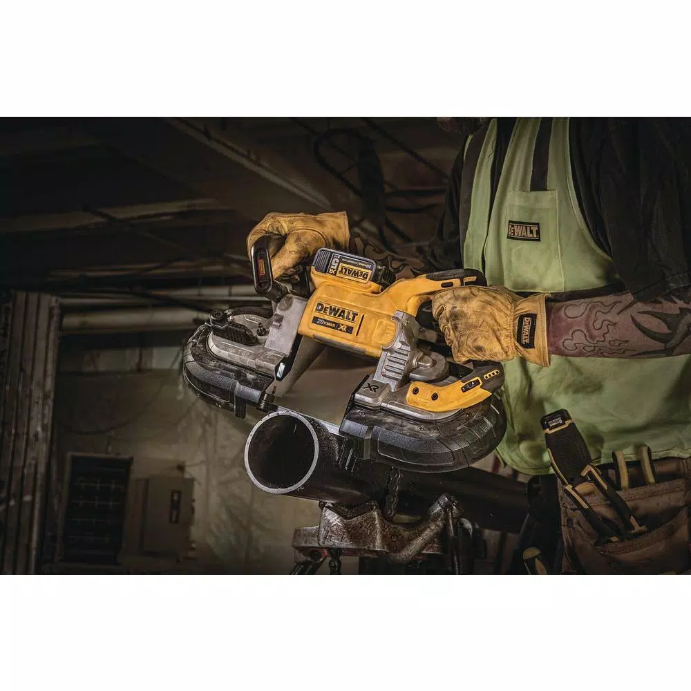 DEWALT 20-Volt MAX Cordless Brushless 5 in. Dual Switch Bandsaw with (2) 20-Volt Batteries 5.0Ah and Charger and#8211; XDC Depot