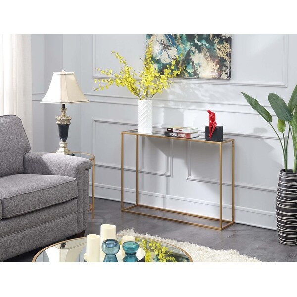 Silver Orchid Hasmik Rectangular Faux Marble Console Table