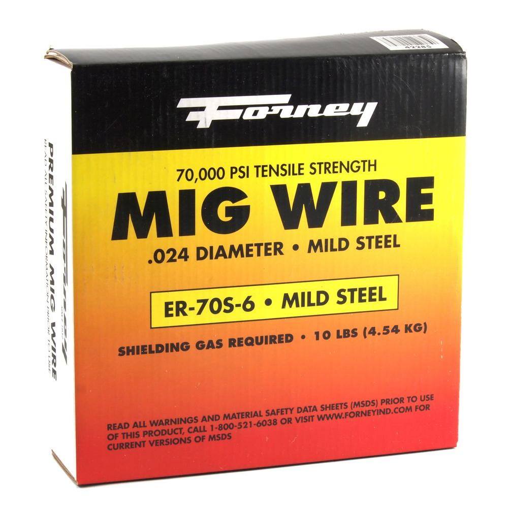 Forney 0.024 Dia E70S-6 Mild Steel MIG Wire 10 lb. Spool 42285