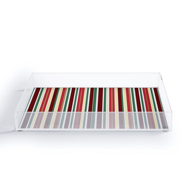 Lisa Argyropoulos Holiday Traditions Stripe Acrylic Tray Deny Designs