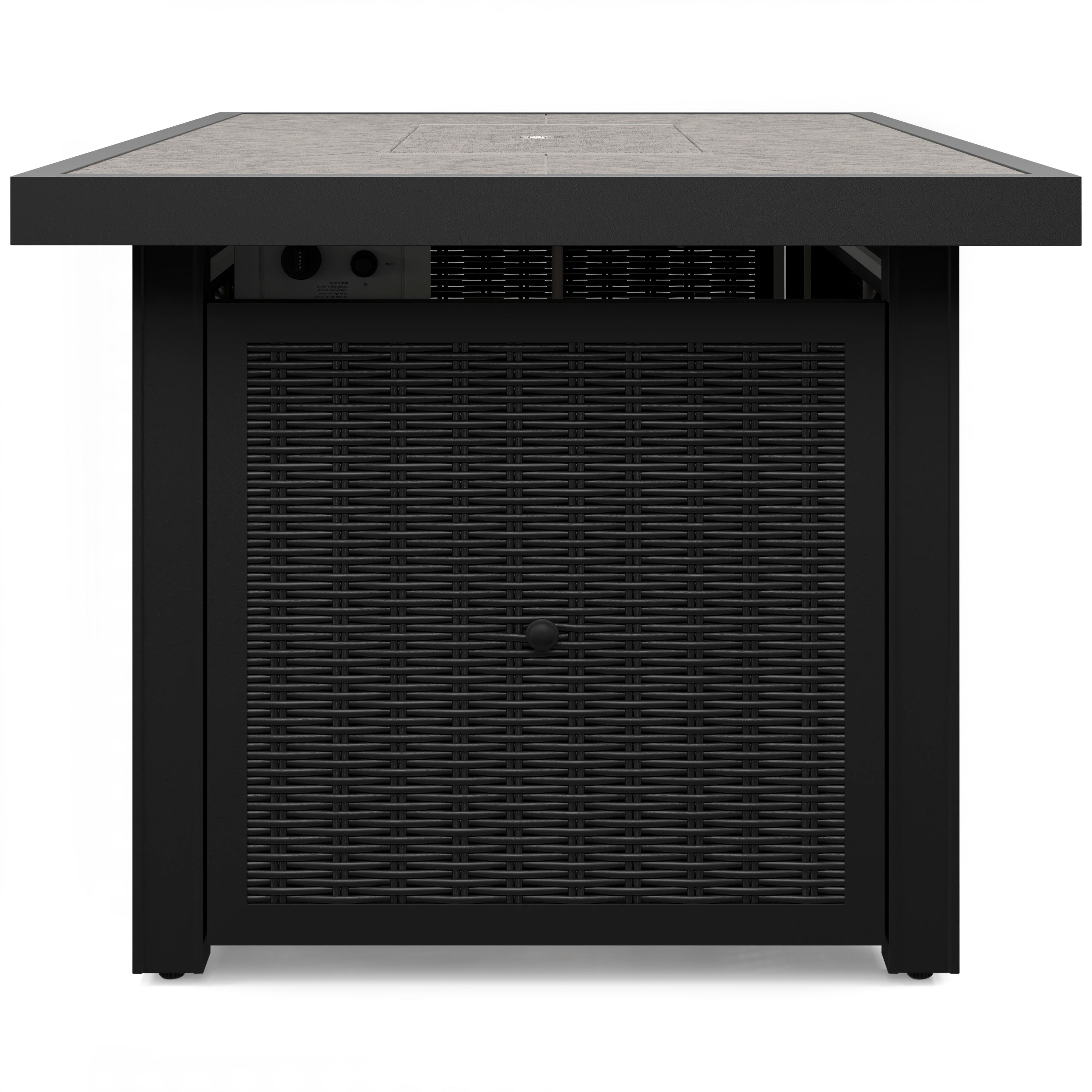 Fire Island Outdoor 58 Black Firepit Table - NEW