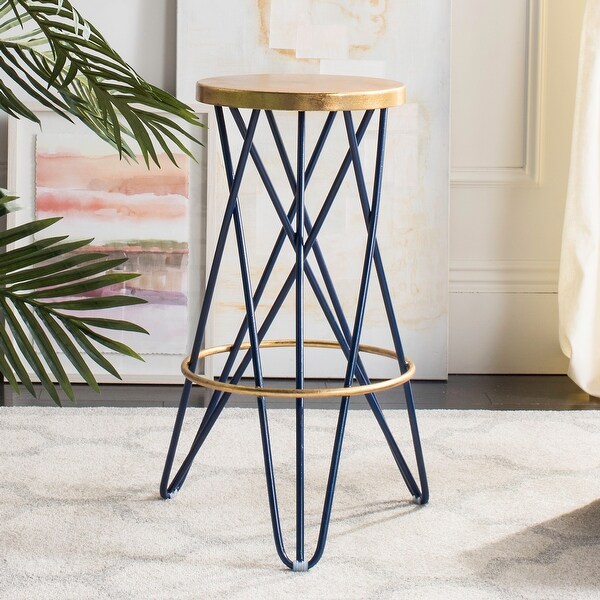 SAFAVIEH 30 -inch Lorna Gold Leaf Barstool - 18