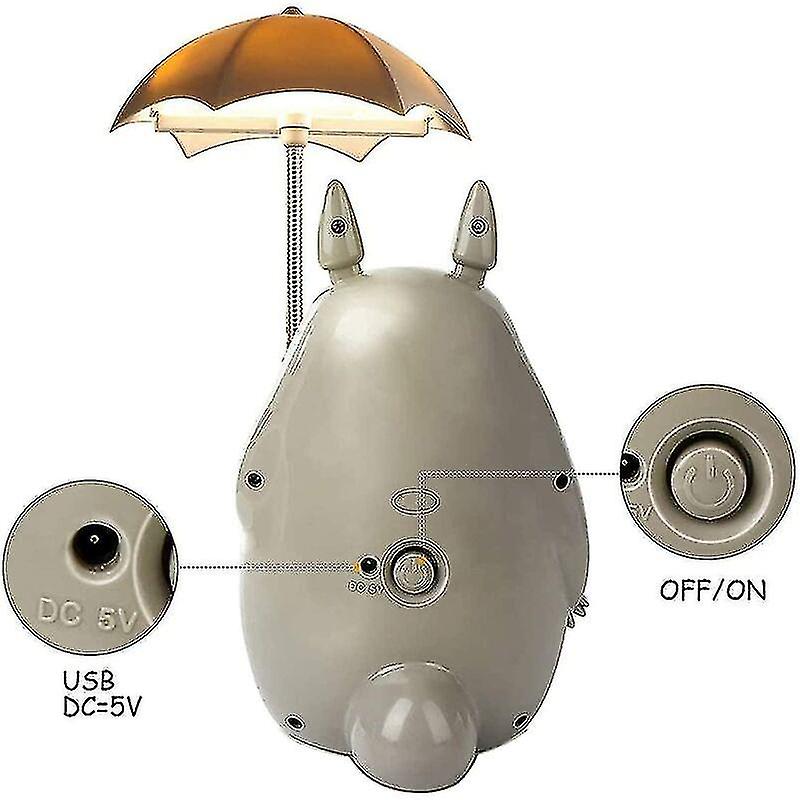 Totoro Led For Kids， Recharable Usb Reading Table Lamp， ， Cute Animal， Boys And Girls Rat