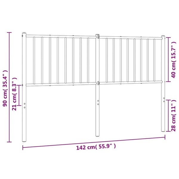 vidaXL Metal Headboard Decorative Steel Construction Headboard for Bedroom - - 37963301