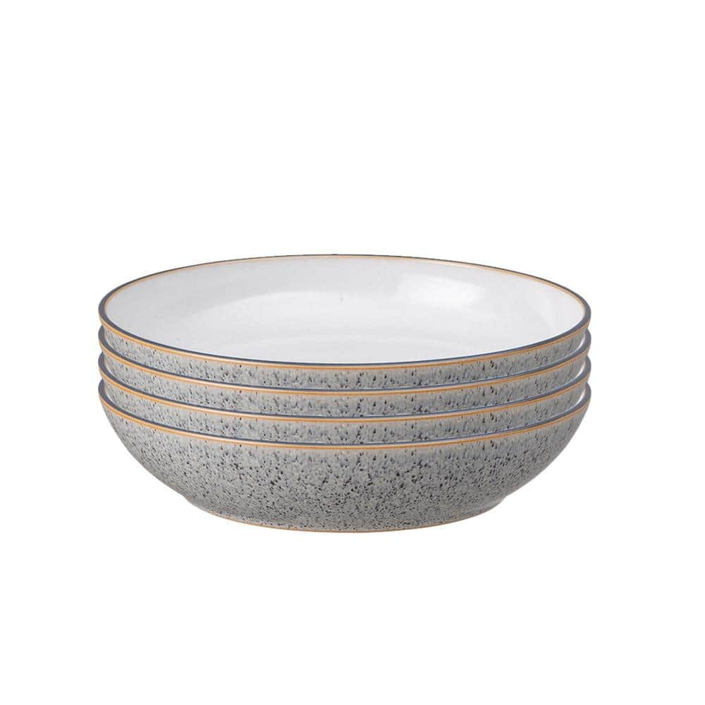 Denby Studio Grey/White Stoneware 34.5 fl. oz. Pasta Bowl (Set of 4) STG-052W/4