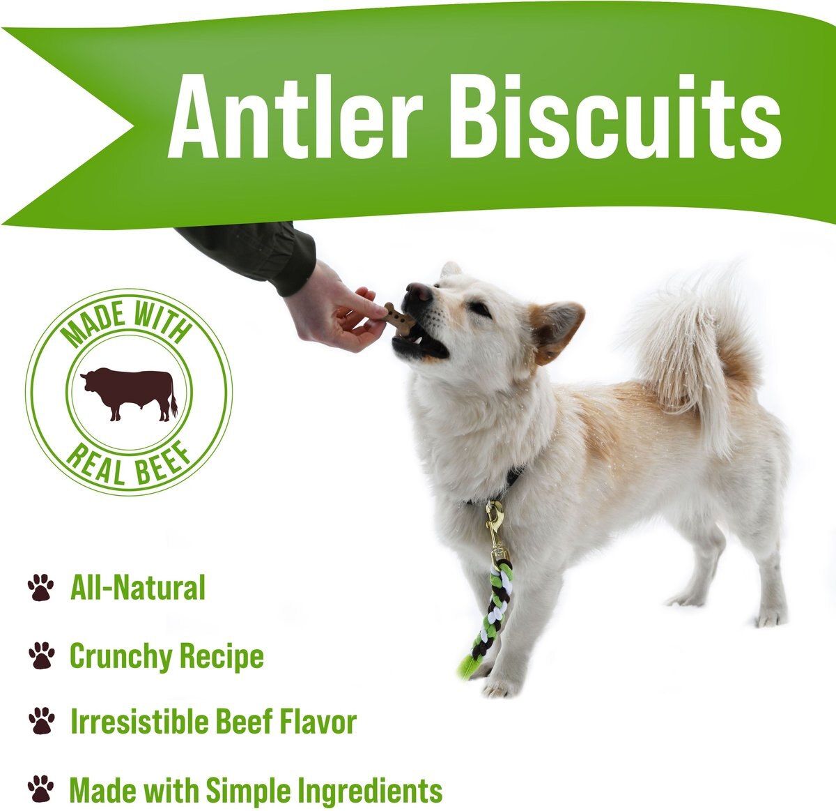 Buck Bone Organics Mini Antler Biscuits Dog Treats