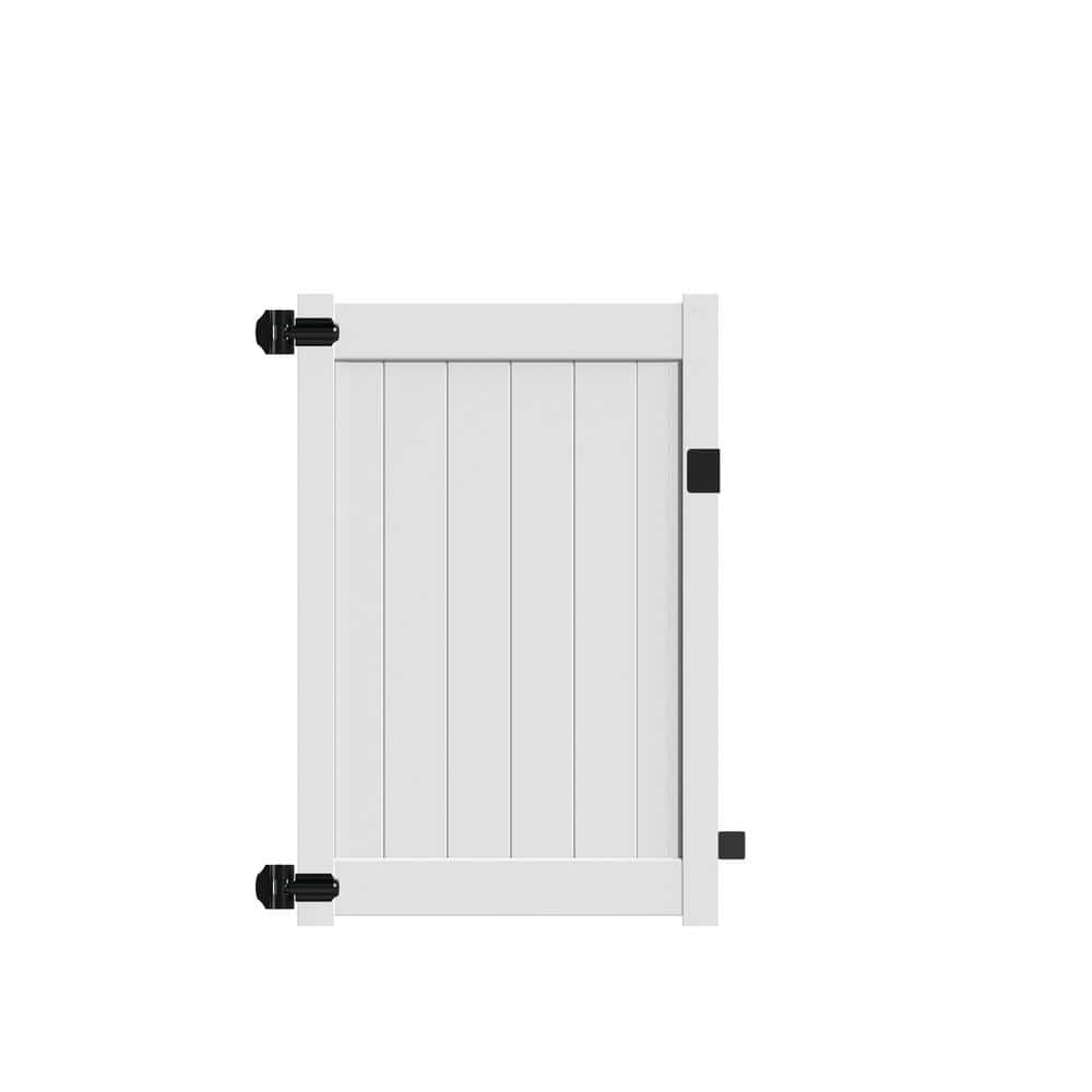 Barrette Outdoor Living Bryce and Washington Series 4 ft. W x 5 ft. H White Vinyl Walk Fence Gate Kit 73025127