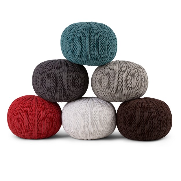 Grandville Hand Knit Round Pouf Wyndenhall