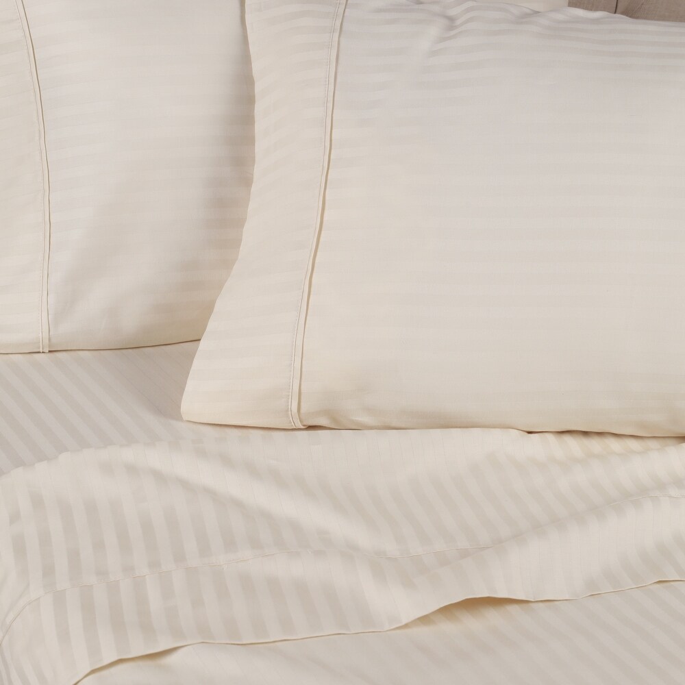 Superior Egyptian Cotton 300 Thread Count Stripe Deep Pocket Bed Sheet Set