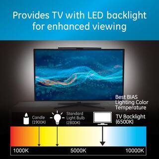 GE LED Bias Light HD TV Antenna Improves Picture Quality Reduces Eye Strain Indoor 4K 1080P Digital HDTV VHF UHF 53592