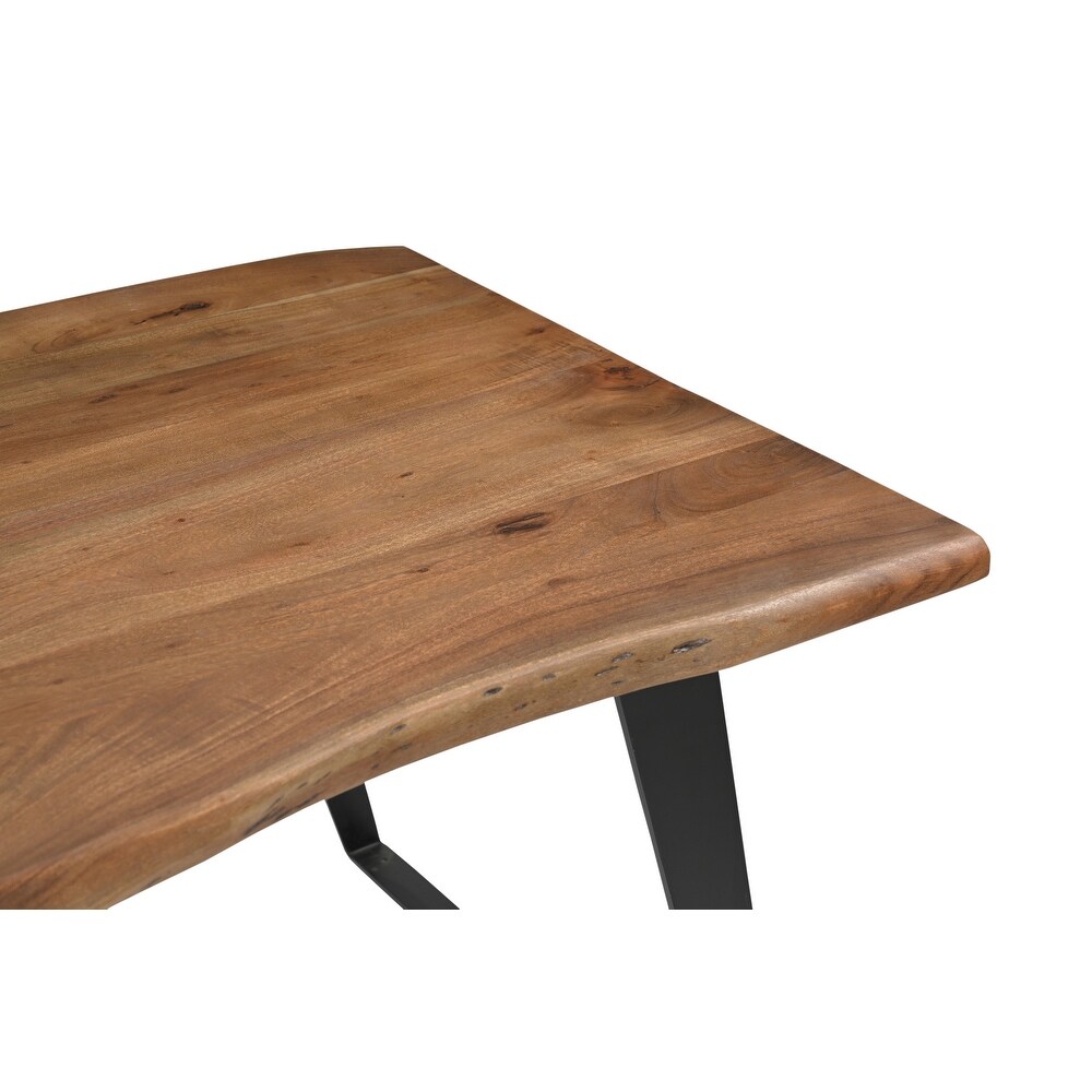 Timbergirl Acacia Live Edge Dining Table Black Legs