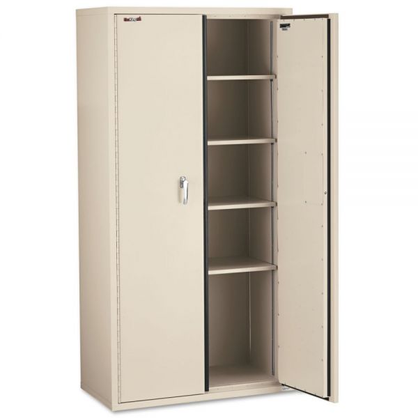 FireKing Storage Cabinet， 36w x 19.25d x 72h， UL Listed 350 Degree， Parchment