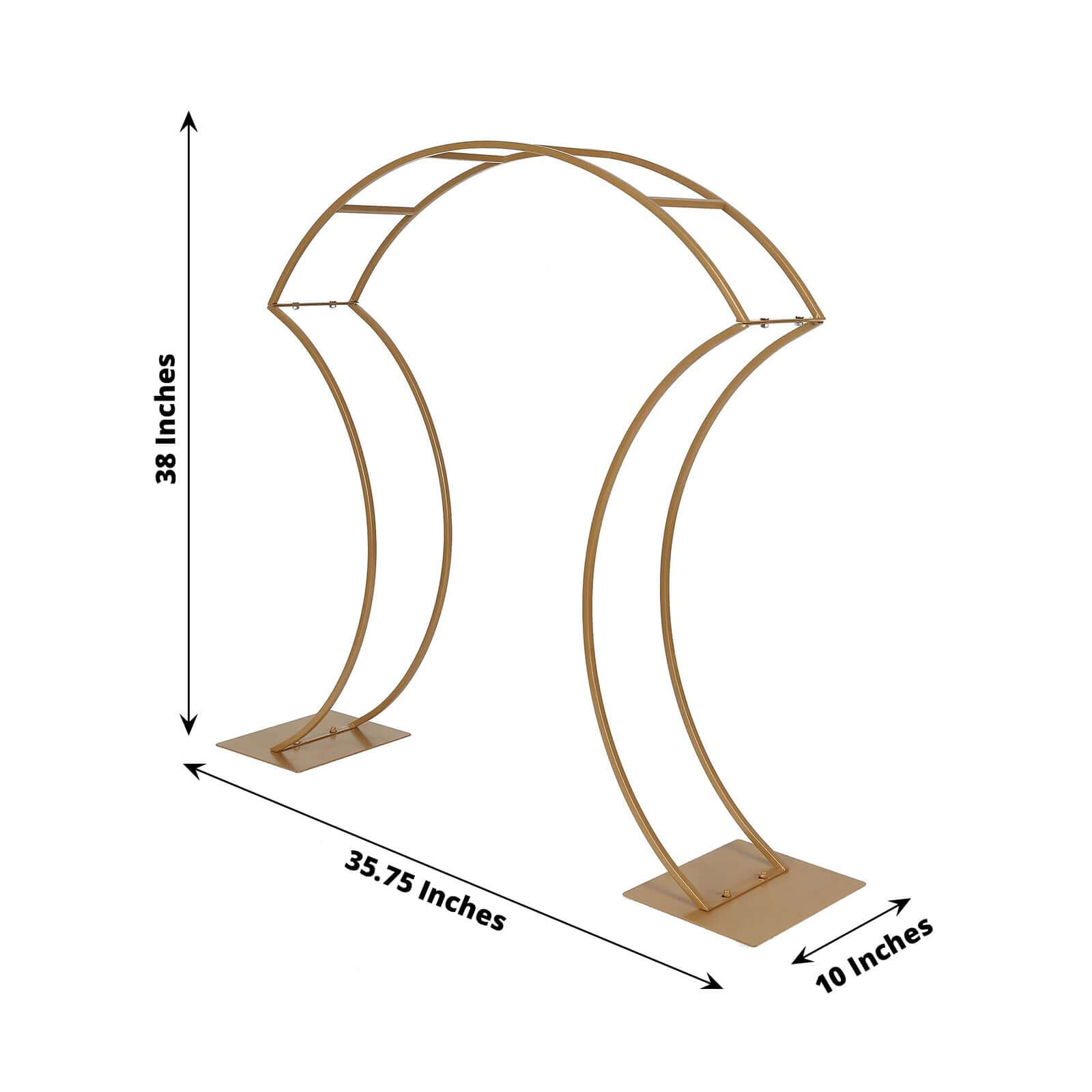 Gold Metal Floral Arch Frame Wedding Table Centerpiece Stand With Curvy Design, Large Table Display or Aisle Prop 38