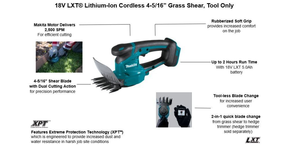 Makita 18V LXT Grass Shear Lithium Ion Cordless 4 5/16