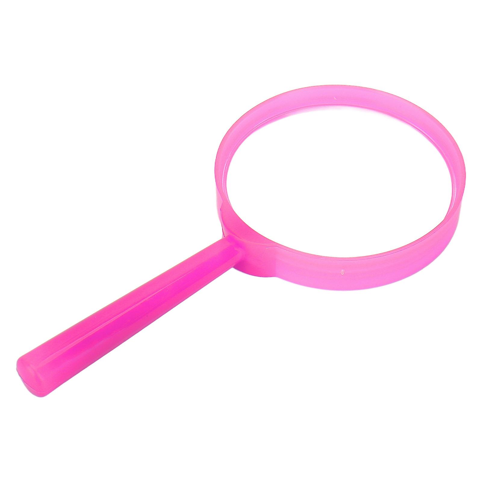 Mini Handheld Magnifier With Plastic Handle Portable Reading Magnifying Loupe For Students Childrenpink