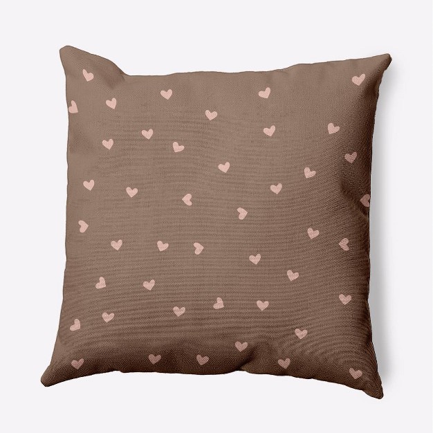 Valentine x27 s Day Little Hearts Square Throw Pillow Sunwashed Brick E By Design