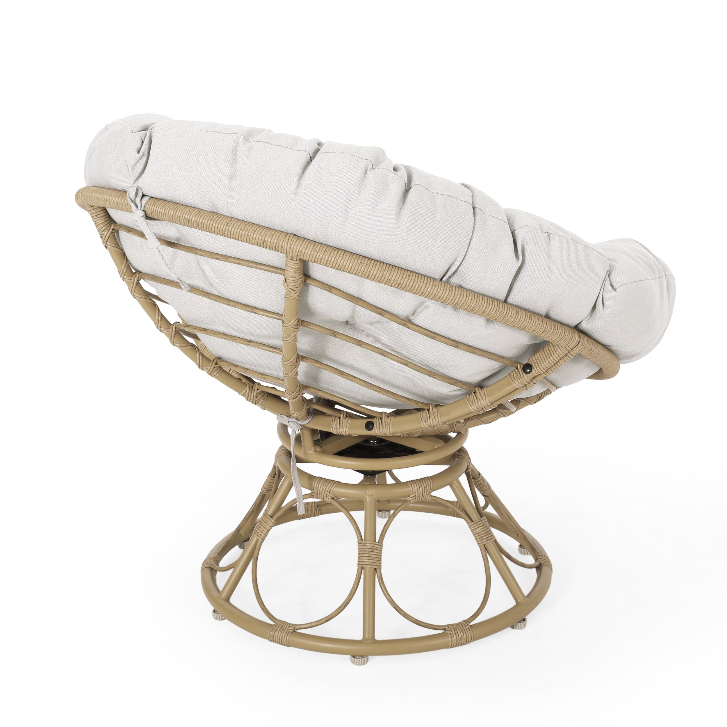 Andrus Outdoor Papasan Swivel Chair with Cushion