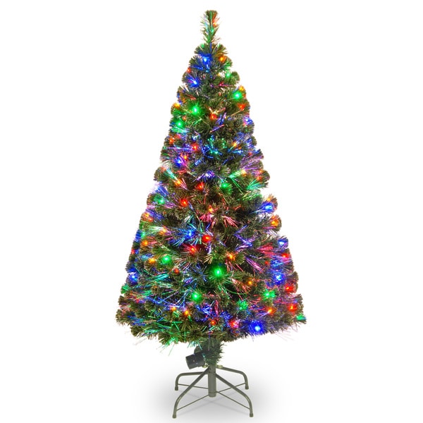 National Tree Company 5 ft. Fiber Optic Evergreen Tree with 150 Multi Lights in a 16inch Stand