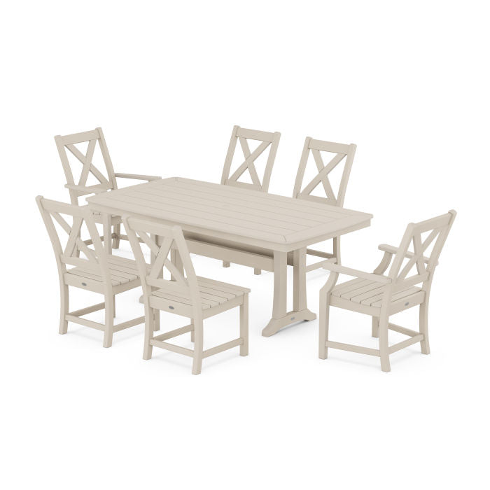 Polywood Braxton 7-Piece Dining Set with Trestle Legs PWS1031-1