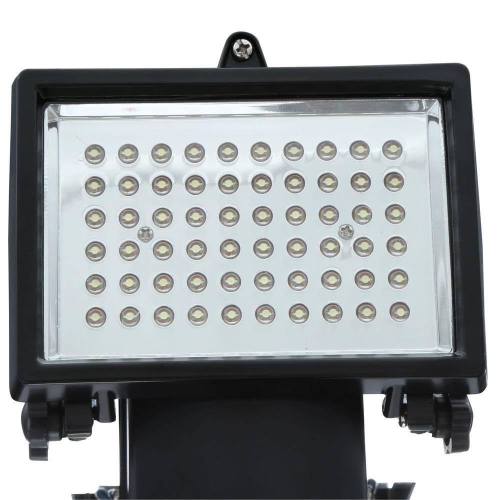 NATURE POWER 60 Integrated LED Black Outdoor Solar Powered Motion Activated Security FloodLight 22050