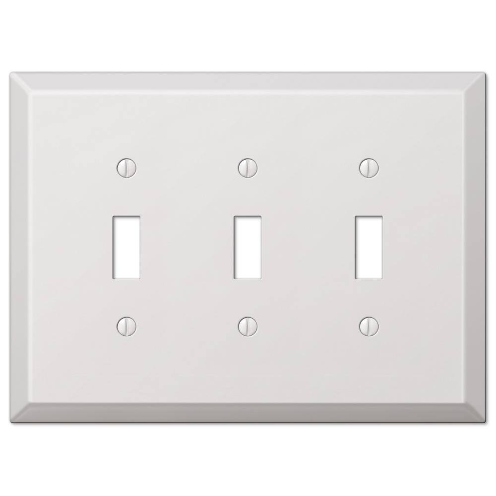 AMERELLE Oversized 3 Gang Toggle Steel Wall Plate - White 463TTTW