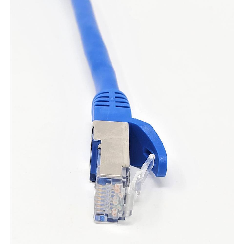 Micro Connectors Inc SFTP 25 ft. 26 AWG CAT 7 Double Shielded RJ45 Snagless Ethernet Cable Blue E11-025BL