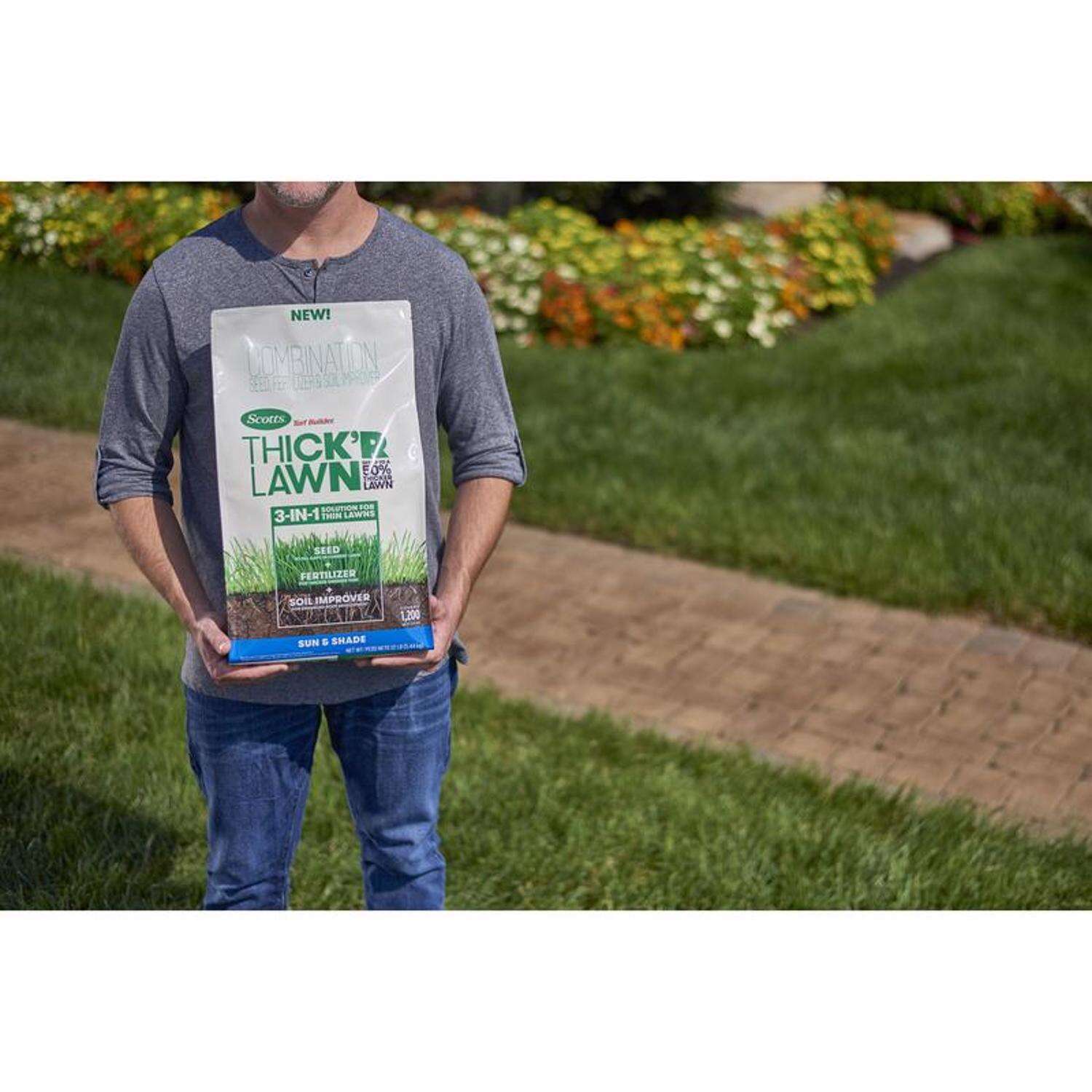 Scotts Turf Builder ThickR Lawn All-Purpose Lawn Fertilizer For Sun/Shade Mix 1200 sq ft