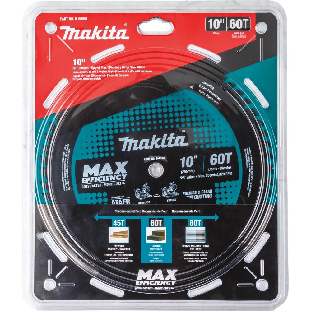 10 60T Carbide-Tipped Max Efficiency Miter Saw Blade