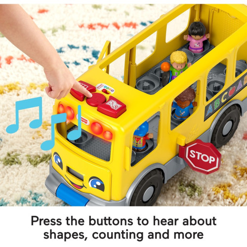 Fisher-Price Little People Toddler Learning Toy， Big Yellow School Bus Musical Push Toy (GLT75)