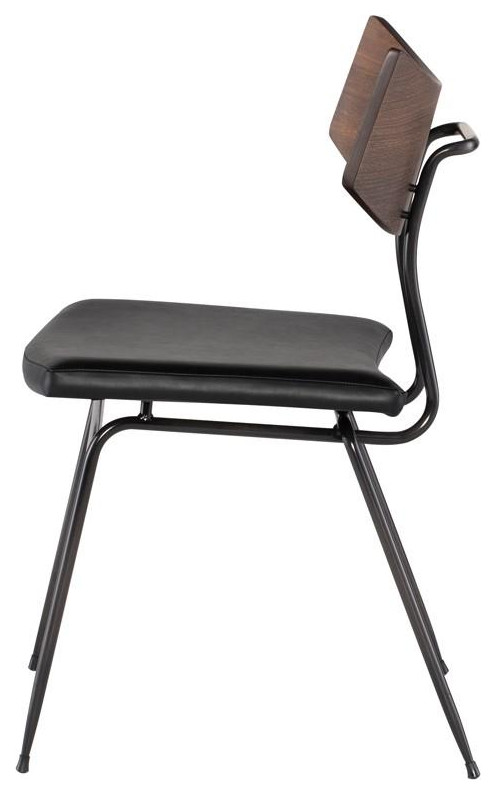 Soli Dining Chair Seared/Black Leather   Industrial   Dining Chairs   by Old Bones Co.  Studios  Houzz