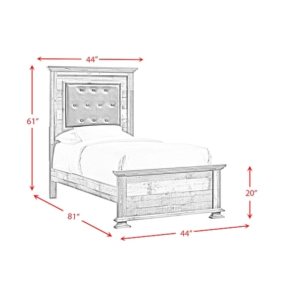 Picket House Furnishings Shayne Twin Panel 5PC Bedroom Set in Drift - - 31584324