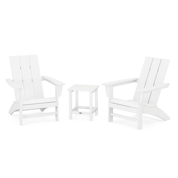 POLYWOOD Modern 3Piece Adirondack Set with Long Island 18