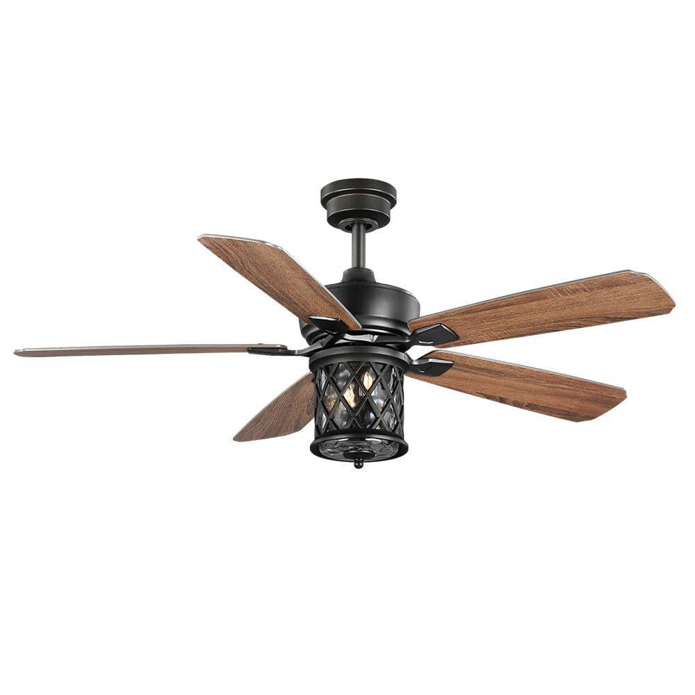 Home Decorators Collection Pine Meadows 52 in IndoorOutdoor LED Bronze Damp Rated Downrod Ceiling Fan with Dimmable Light Kit and Remote Control