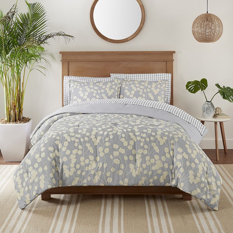 Serta? Simply Clean Ellen Botanical Leaf Antimicrobial Comforter Set with Sheets