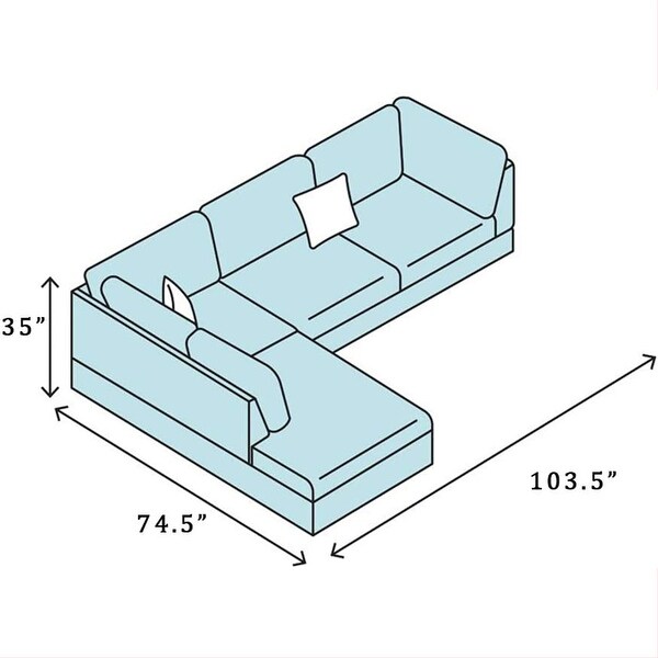 3-Pieces Sectional Sofa Set，Left Facing，Chocolate Microfiber(107A)