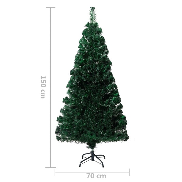 vidaXL Christmas Tree Artificial Tree with Stand and Lights Green Fiber Optic