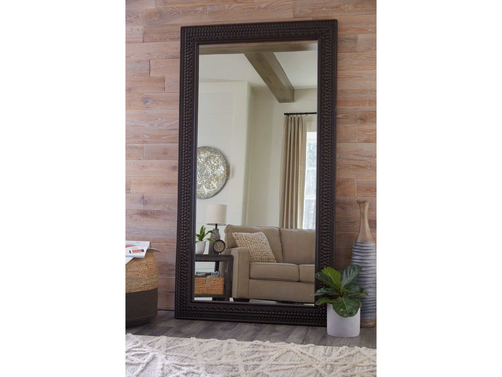 (Online Special Price) Balintmore Dark Brown Floor Mirror