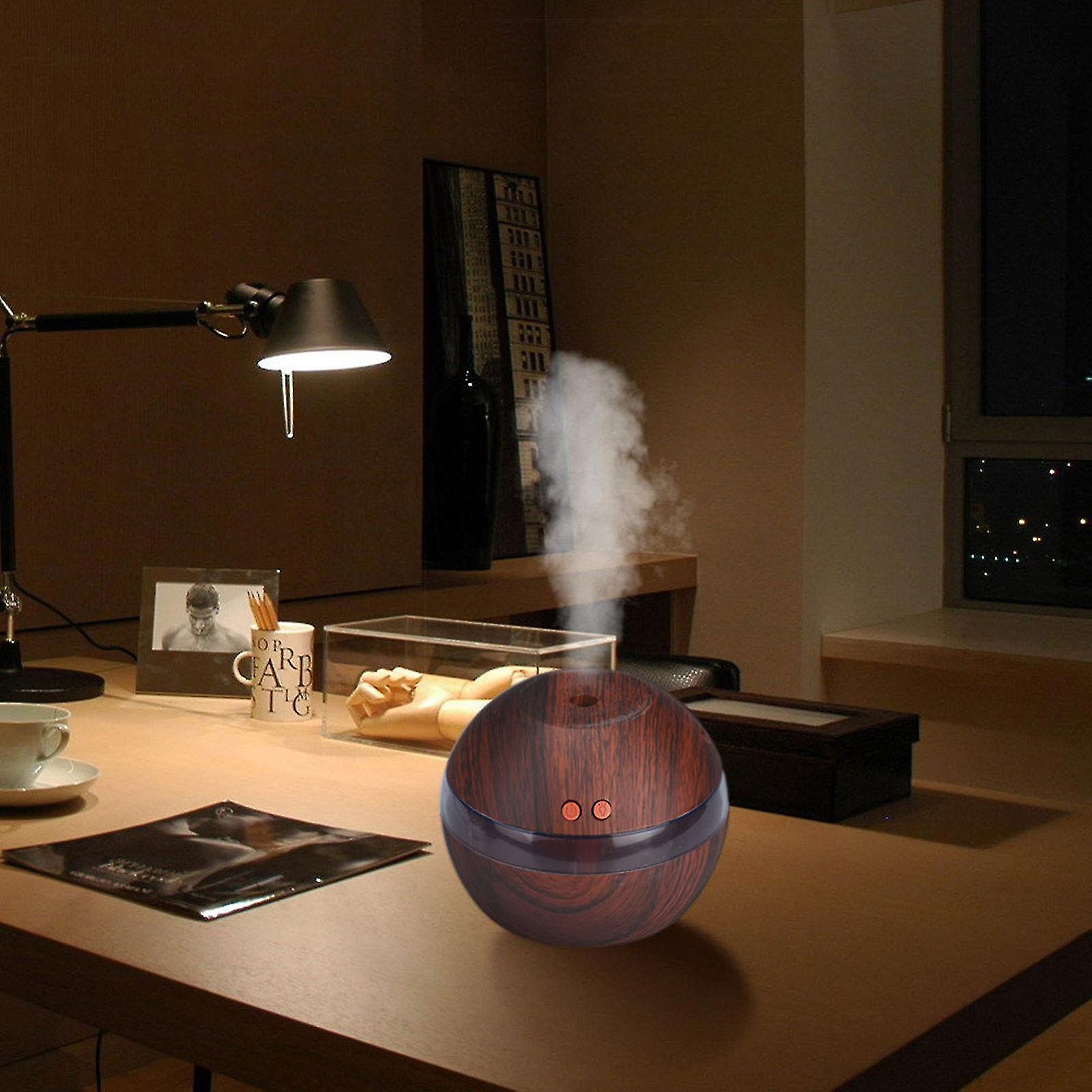 Humidifier Usb Wood Grain Humidifier Round Humidifier Mini Humidifier，aroma Aromatherapy Humidifier