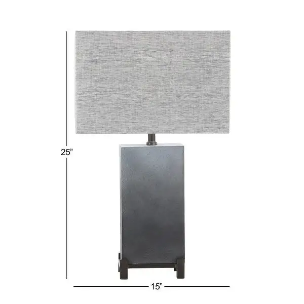 Grey Polystone Modern Table Lamp 26 x 15 x 9 - 15 x 25