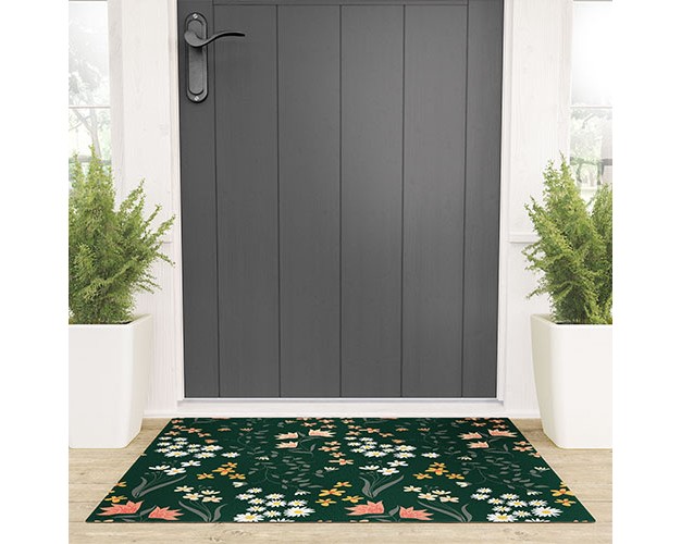 Emanuela Carratoni Meadow Flowers Theme Looped Vinyl Welcome Mat Society6