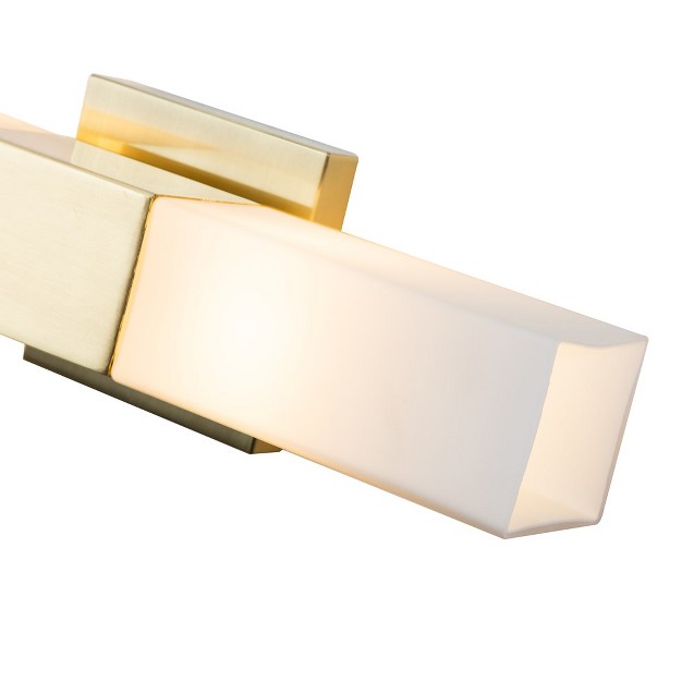 C Cattleya 2 light Vanity Light Indoor Wall Sconce Gold Finish With White Glass Shade